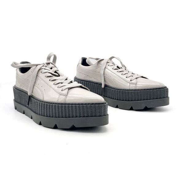 Puma x Fenty Pointy Creeper Sneaker Size 8 Patent Dove Gray Rihanna Platform - Picture 1 of 16